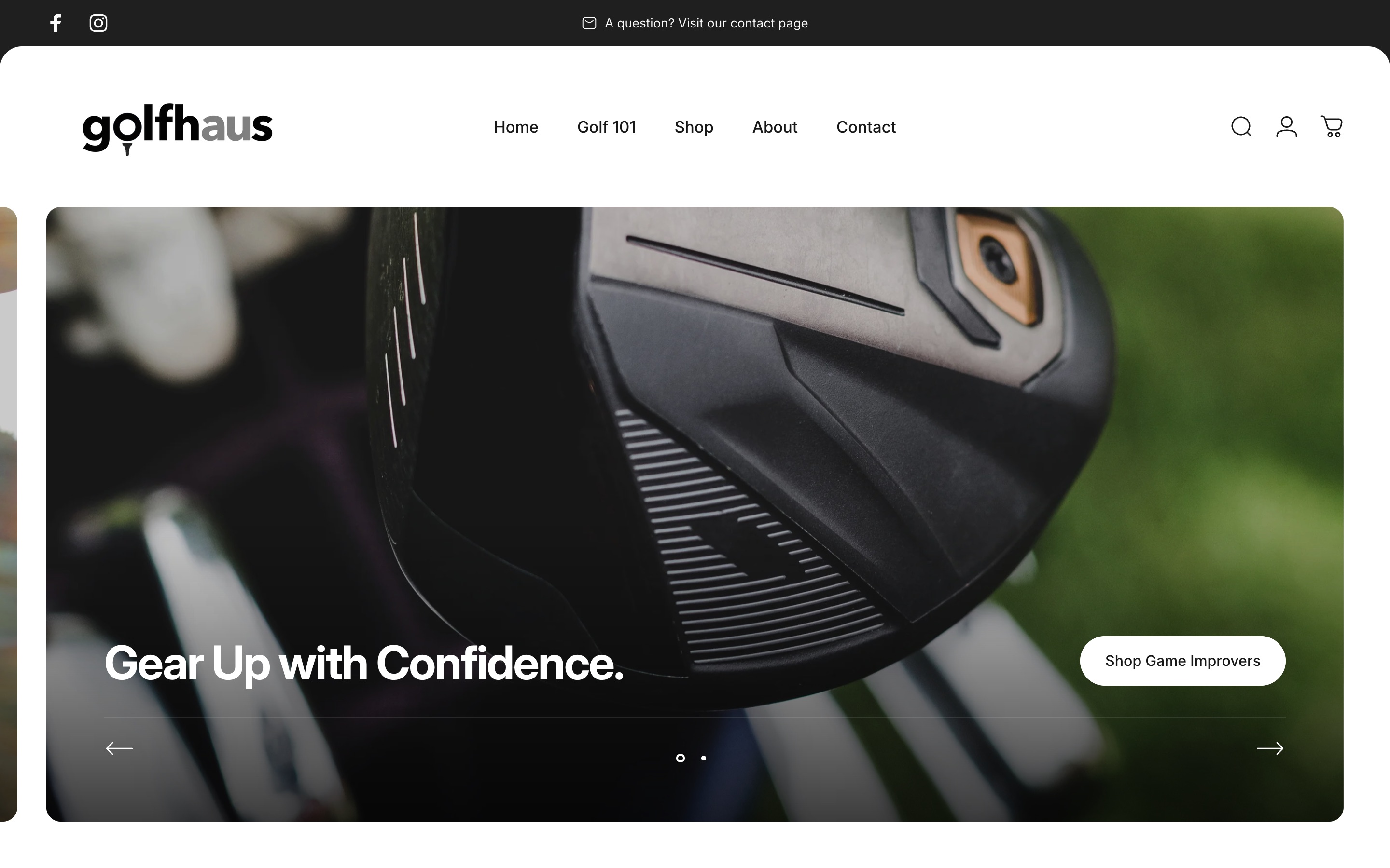 golfhaus.com.au, live homepage